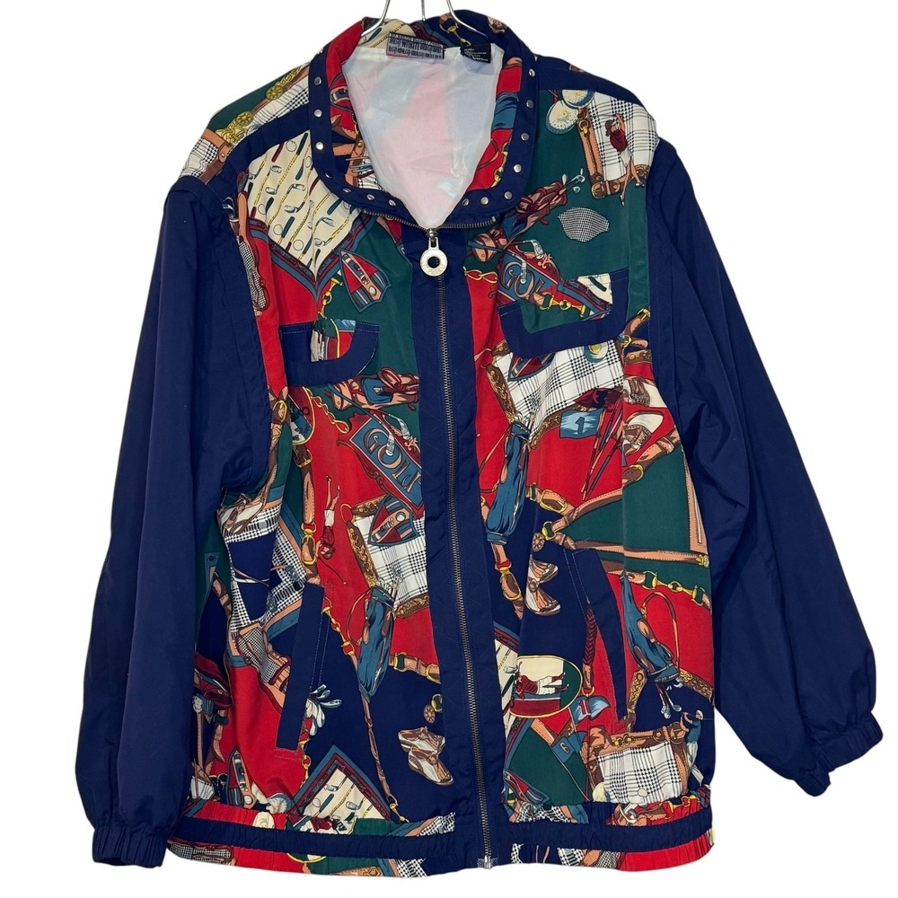 Mureli Womens Jacket Full Zip Studded Collar Lined Zip Off Sleeves Novelty Large